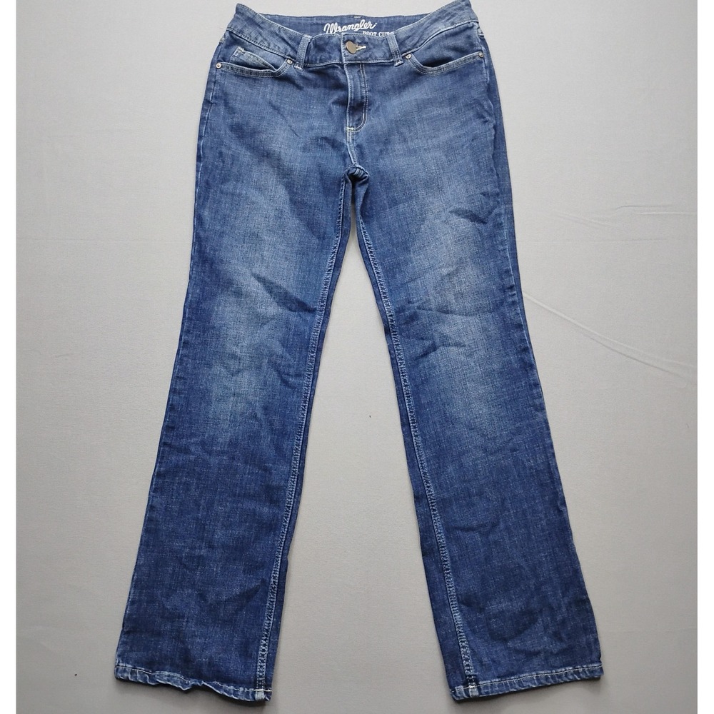 Wrangler Boot Cut Jeans Womens 13x34 Blue Denim Mid Rise